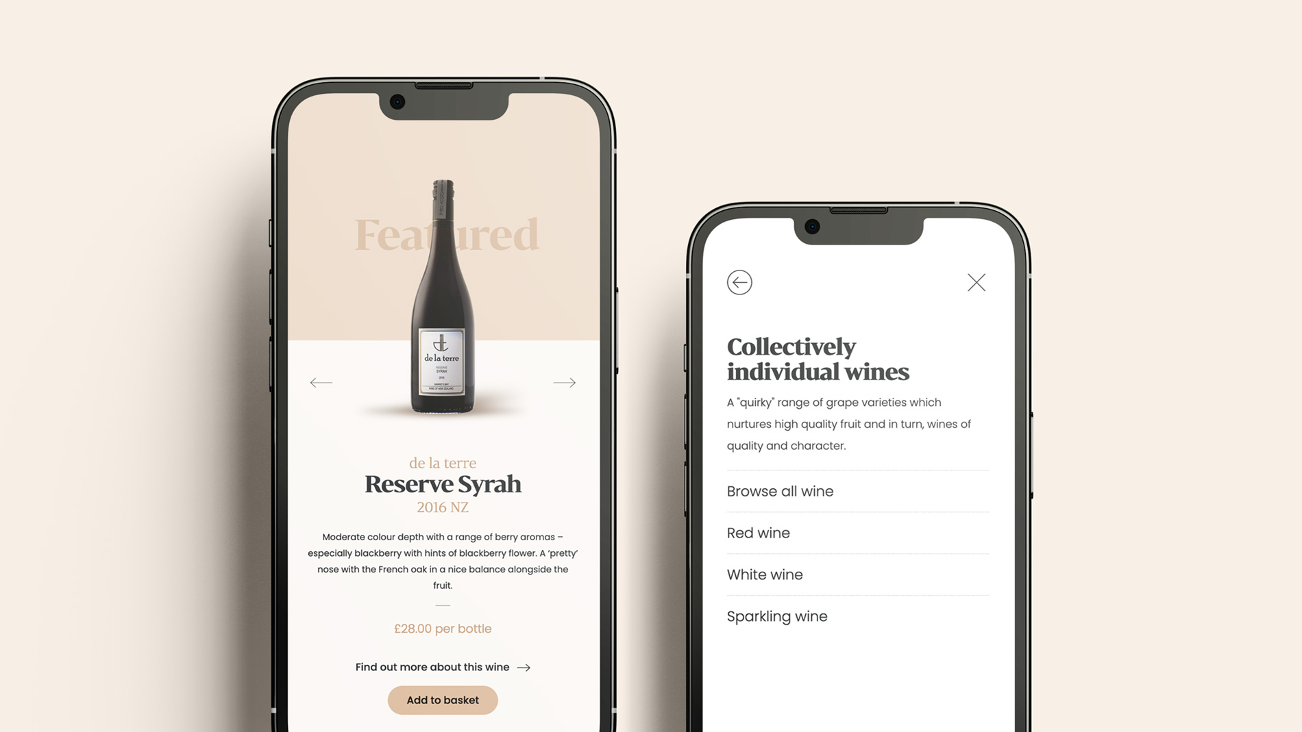 Responsive website design for Synergy Wines